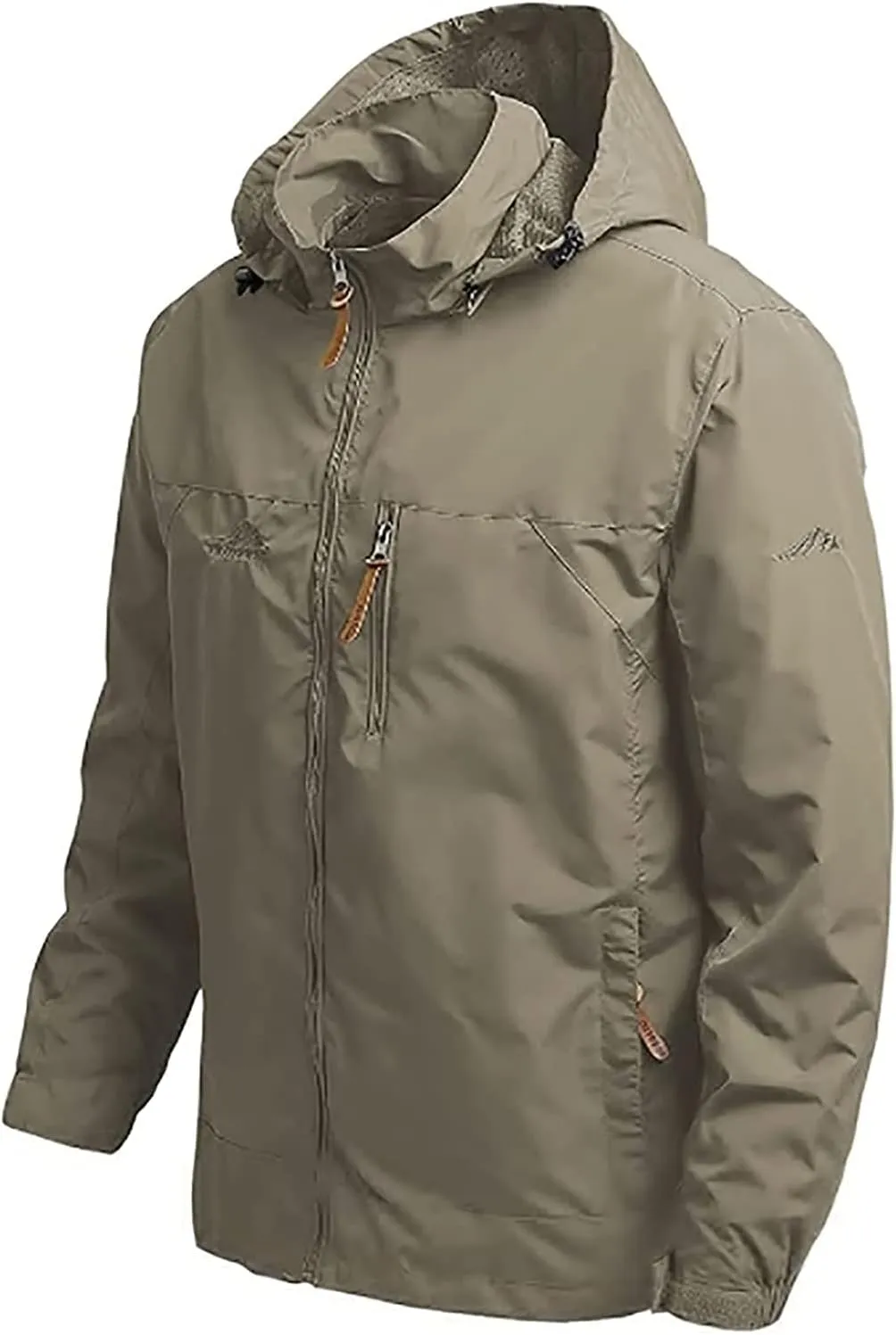 Men's Lightweight Rain Jacket Waterproof Raincoat Windbreaker Hooded Outdoor Shell Jacket for Hiking Work