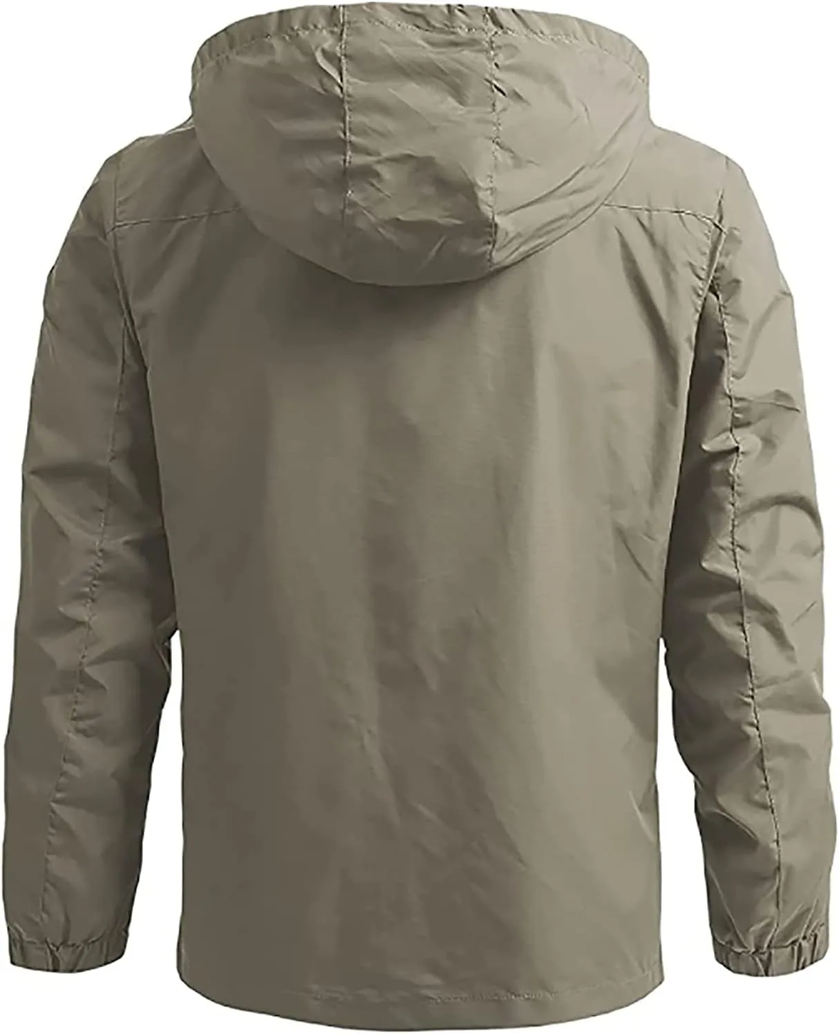 Men's Lightweight Rain Jacket Waterproof Raincoat Windbreaker Hooded Outdoor Shell Jacket for Hiking Work