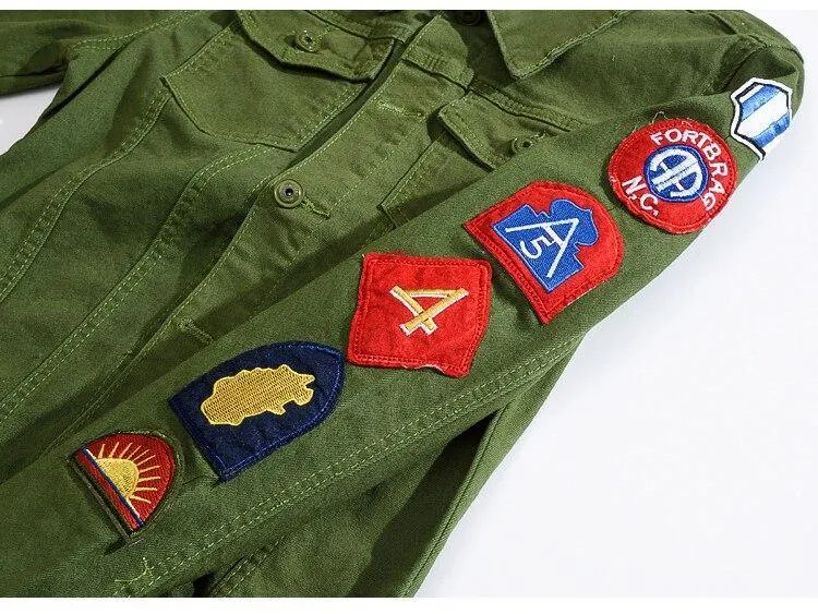 Men's Patchwork Design Slim Fit Denim Jacket