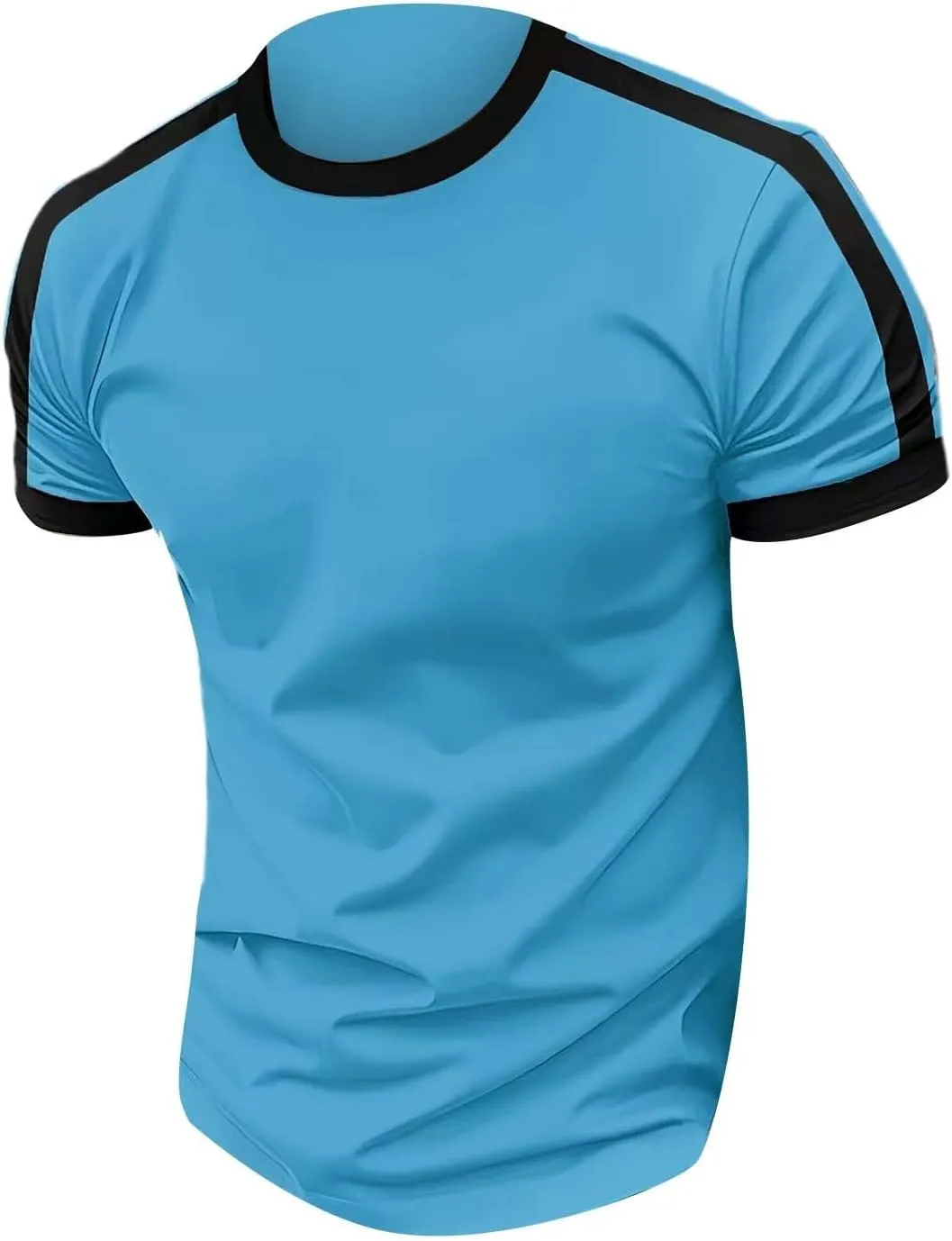 Men's Raglan Jersey Baseball Tee Shirt Trendy Muslce Fit Bodybuilding Workout Gym Tees Short Sleeve Hipster T-Shirts