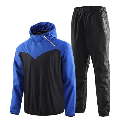 Men's Running Pullover Two-Piece Set Weight Loss Control Body Fat Sauna Sweat Suit  | YJ9681