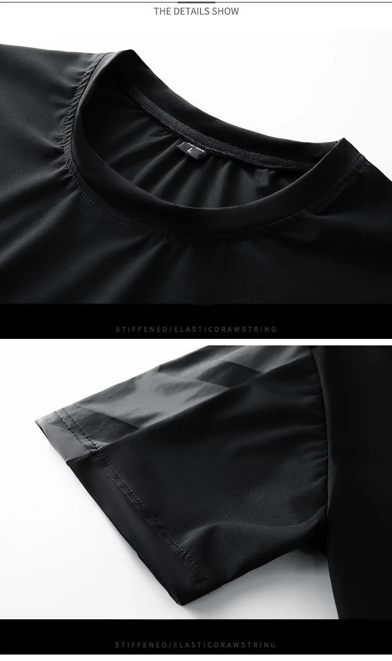 Men's Set Clothes 3 Pieces T Shirt Short Sleeve Solid Color Summer Sets | 1083