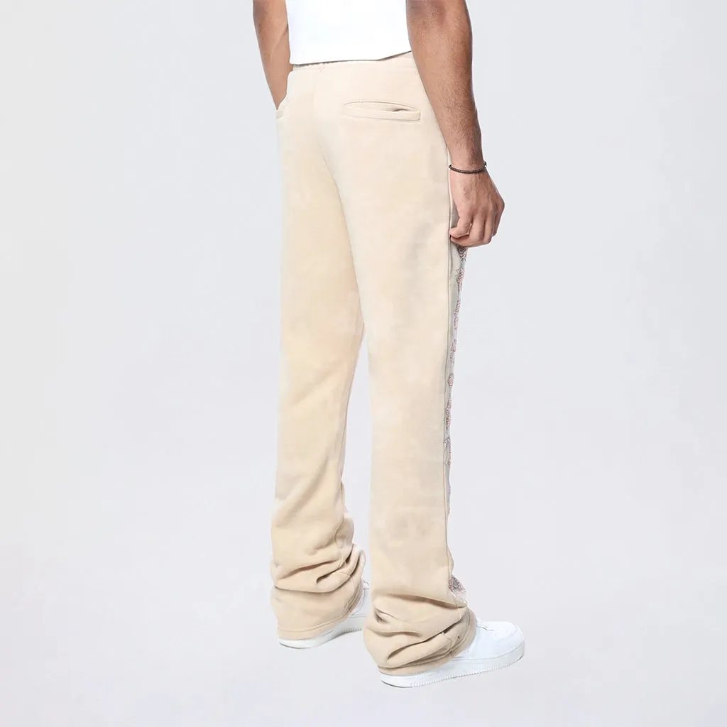 Men's Smoke Rise Stacked Rhinestone Dystopia Fleece Pants Clay