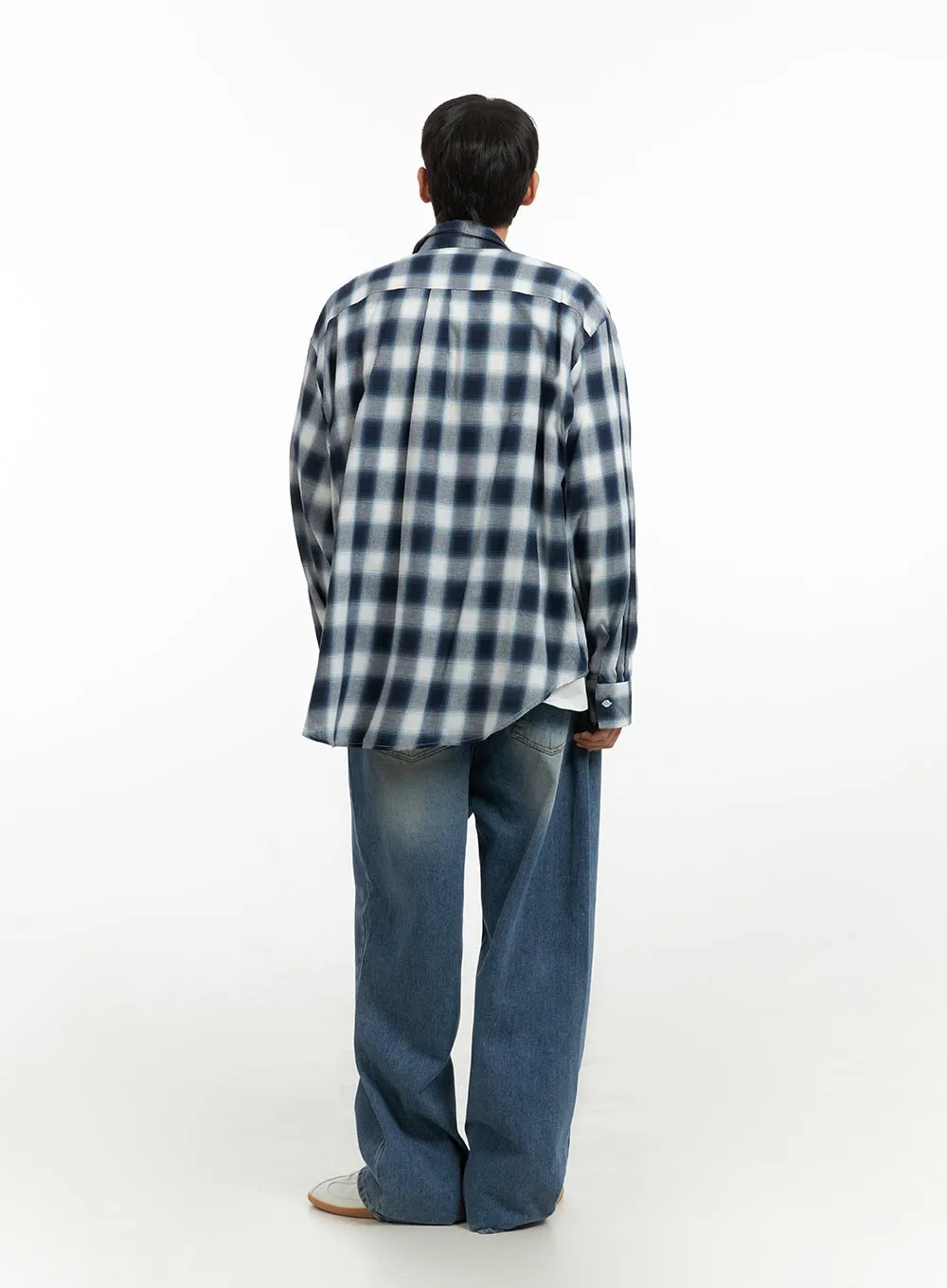 Men's Solid Baggy Jeans IU419