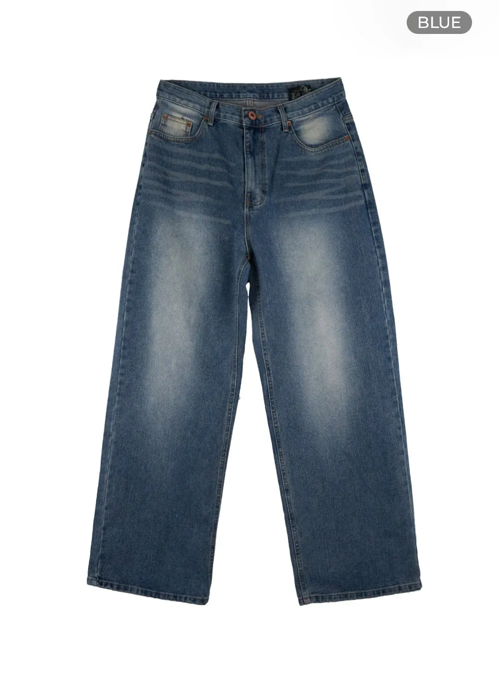 Men's Solid Baggy Jeans IU419