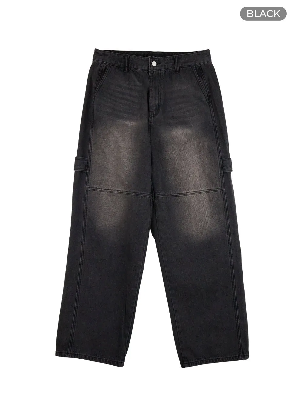 Men's Stitched Baggy Jeans (Black) IG427