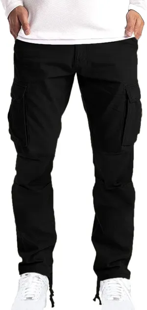 Mens Straight Leg Plain Long Leg Loose Fit Pants for Mens Cargo Workout Gym Running Summer Fall 2025 Fashion
