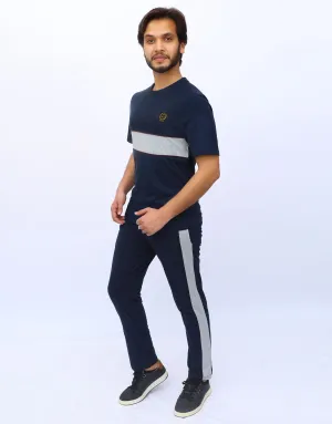 Men's Summer Jersey Tracksuit-Navy
