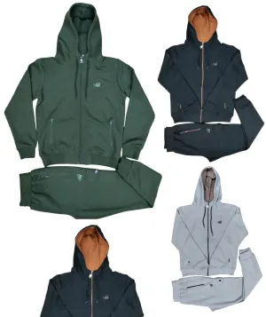 Mens TiM Tracksuit Slim Fit Urban Zip Up Hoodie Top & Matching Jogger 2pcs Set