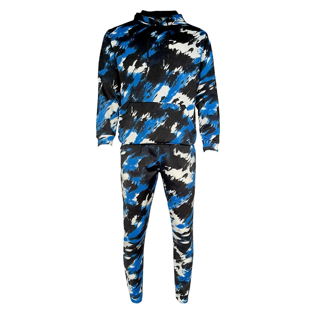 Men's Tracksuit Set Tie-Dye Style Two Piece Jogger Pants and Hoodie Outwear Set
