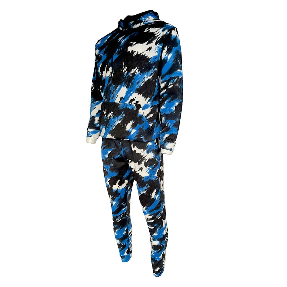 Men's Tracksuit Set Tie-Dye Style Two Piece Jogger Pants and Hoodie Outwear Set