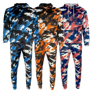 Men's Tracksuit Set Tie-Dye Style Two Piece Jogger Pants and Hoodie Outwear Set
