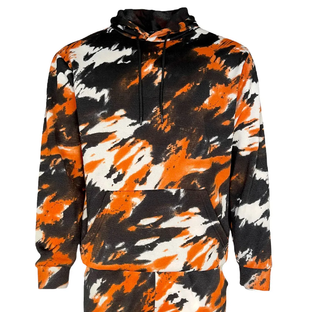 Men's Tracksuit Set Tie-Dye Style Two Piece Jogger Pants and Hoodie Outwear Set