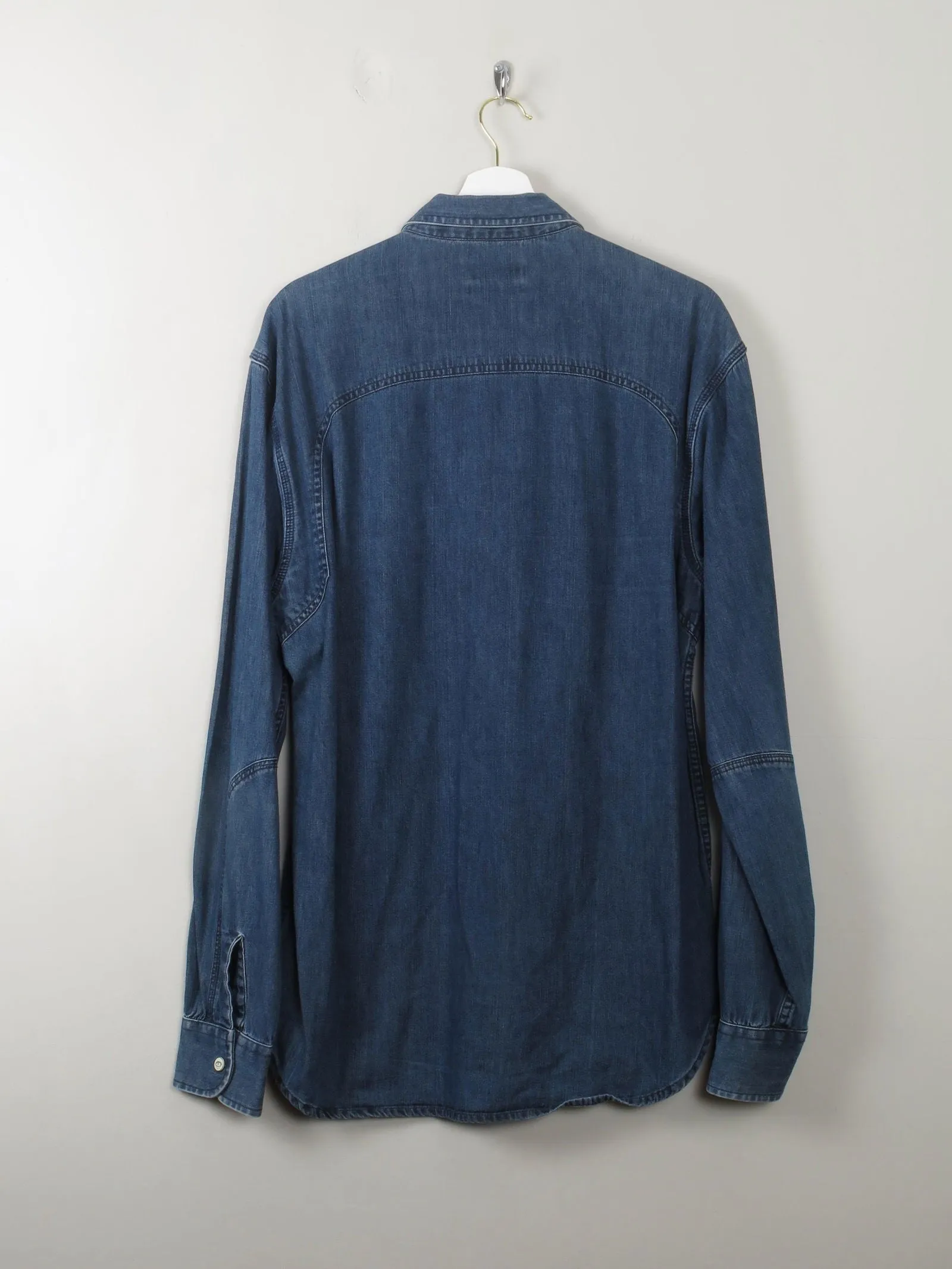 Men's Vintage Blue Denim Shirt XL