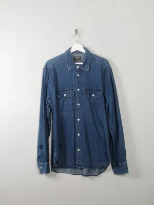 Men's Vintage Blue Denim Shirt XL