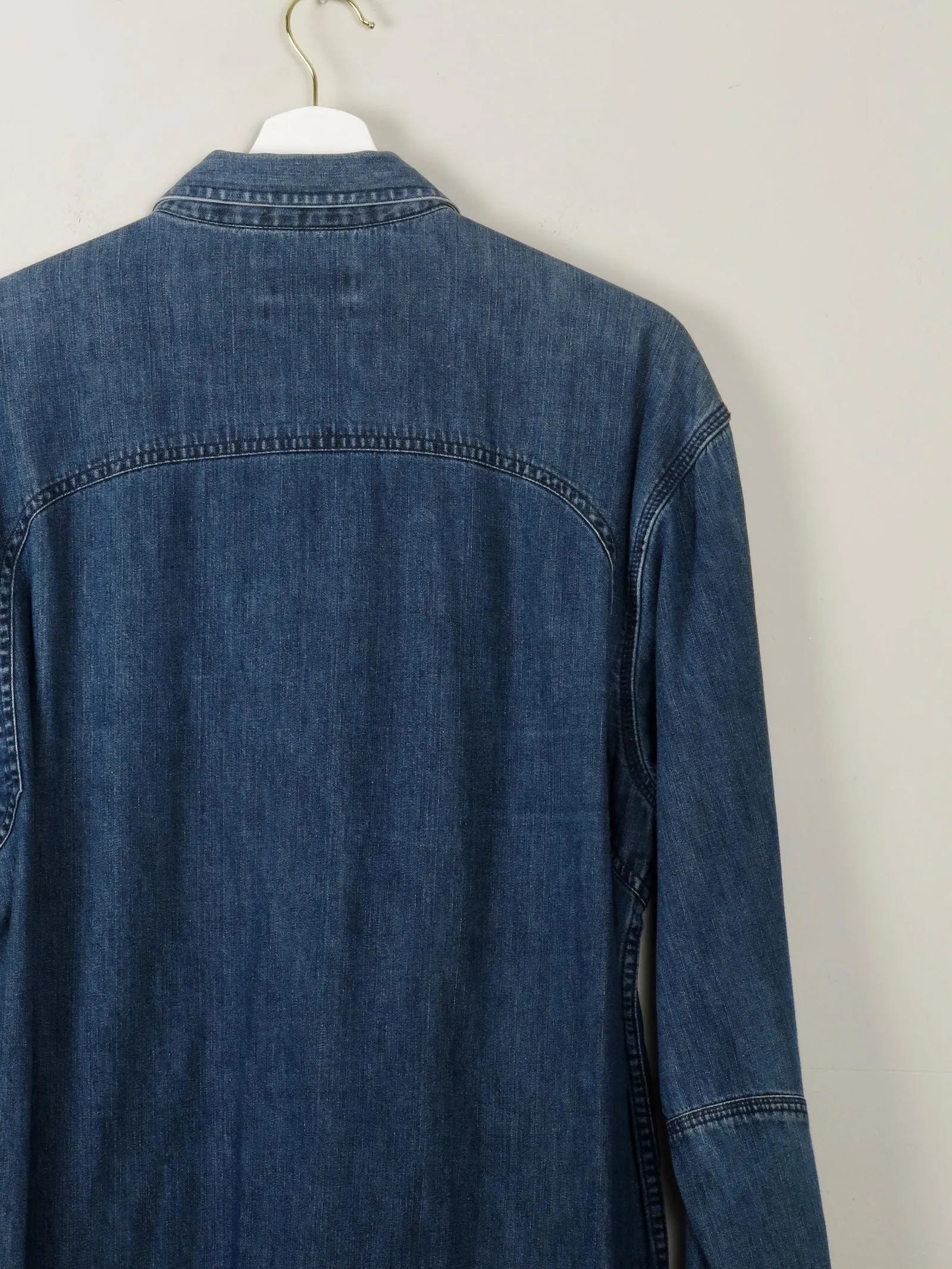 Men's Vintage Blue Denim Shirt XL