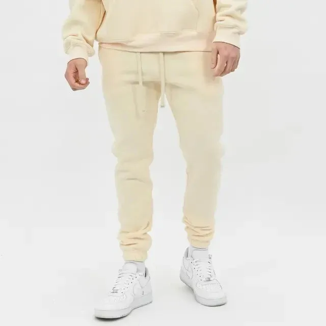 Men's Winter Gym Hoodie & Pants Set – High-Quality Cotton Fitness Sweatshirt Jacket with Kangaroo Pockets