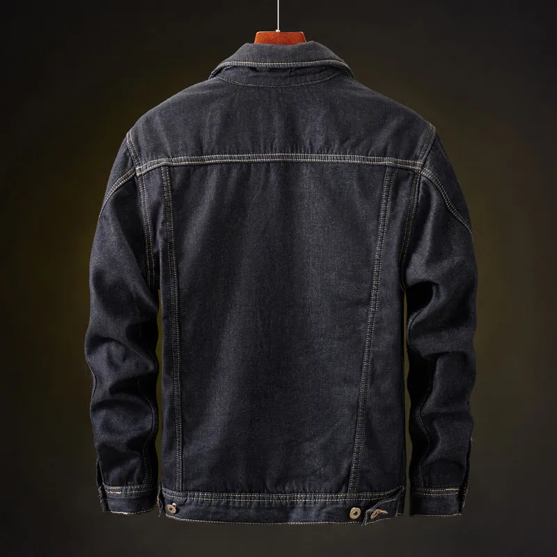 Men's Winter Thicken Inner Fleece Denim Jacket