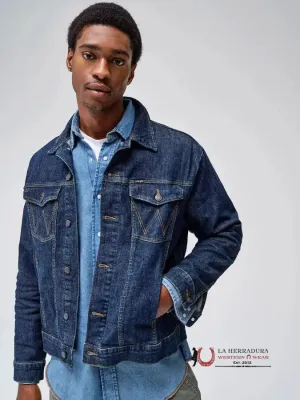 Men's Wrangler® Classic Denim Trucker Jacket in Dark Wash