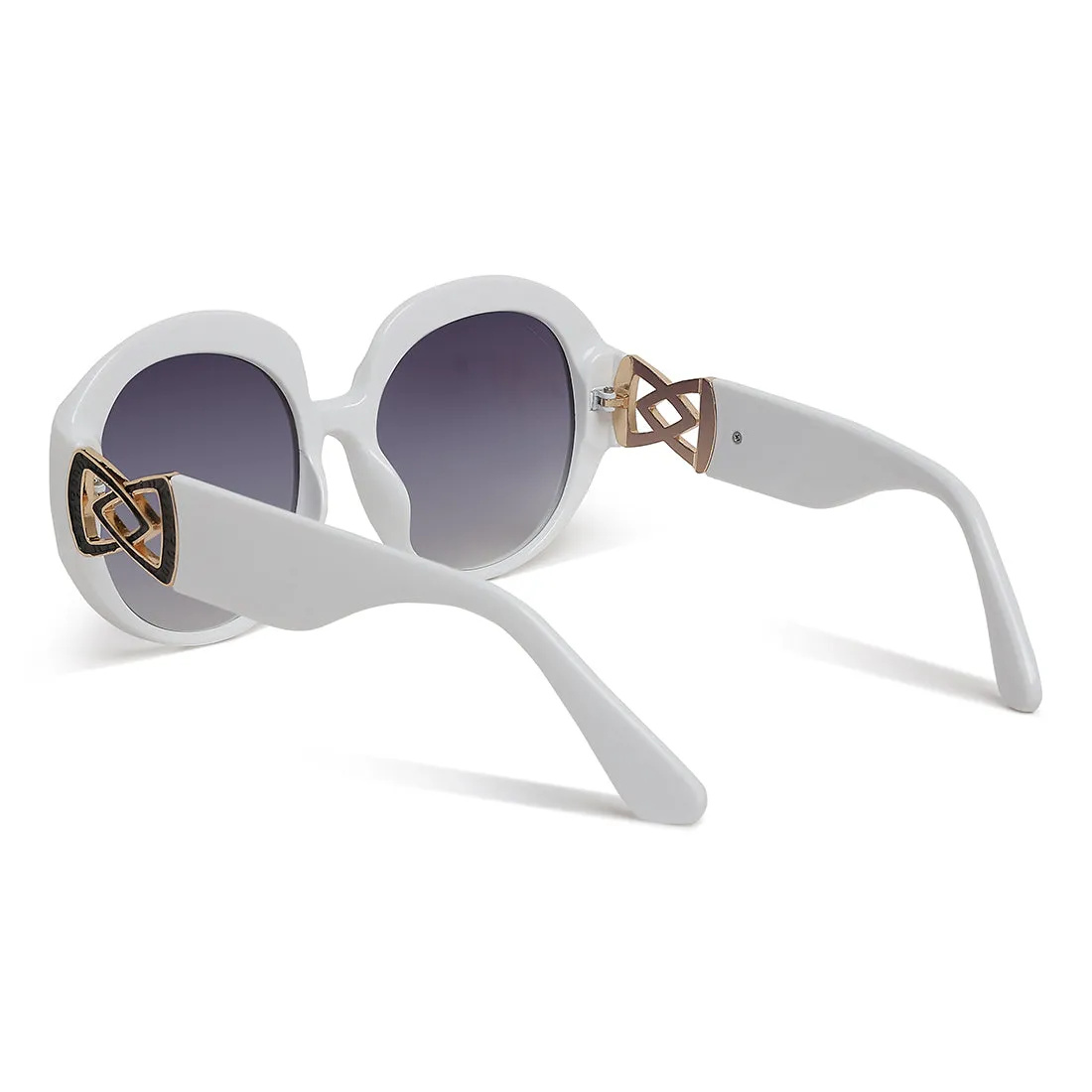Metallic Accent Round Sunglasses