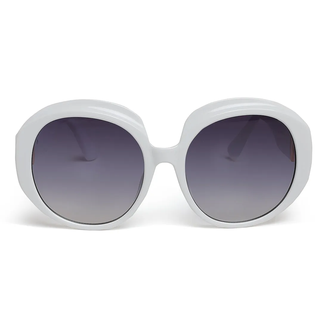 Metallic Accent Round Sunglasses