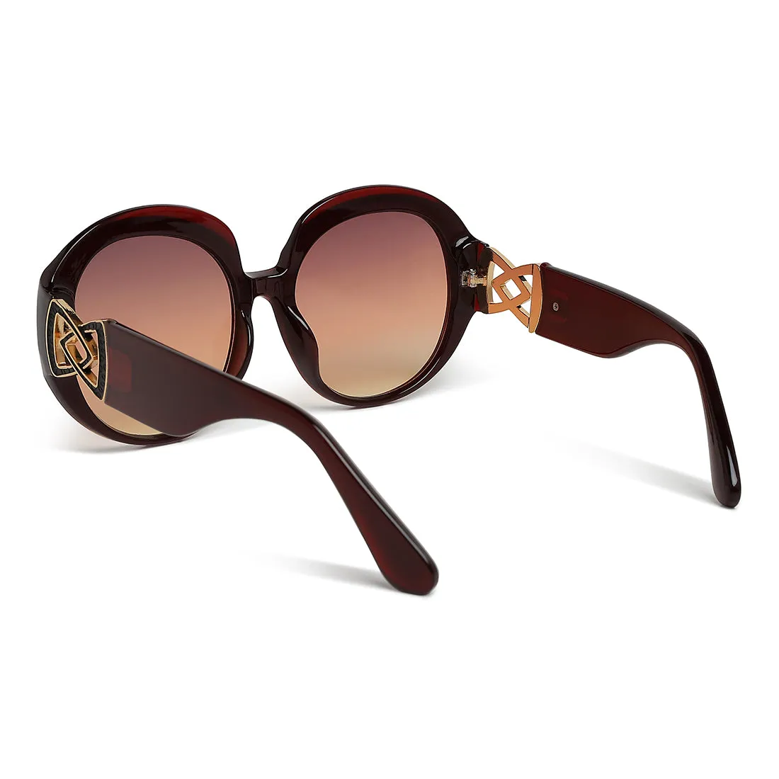 Metallic Accent Round Sunglasses