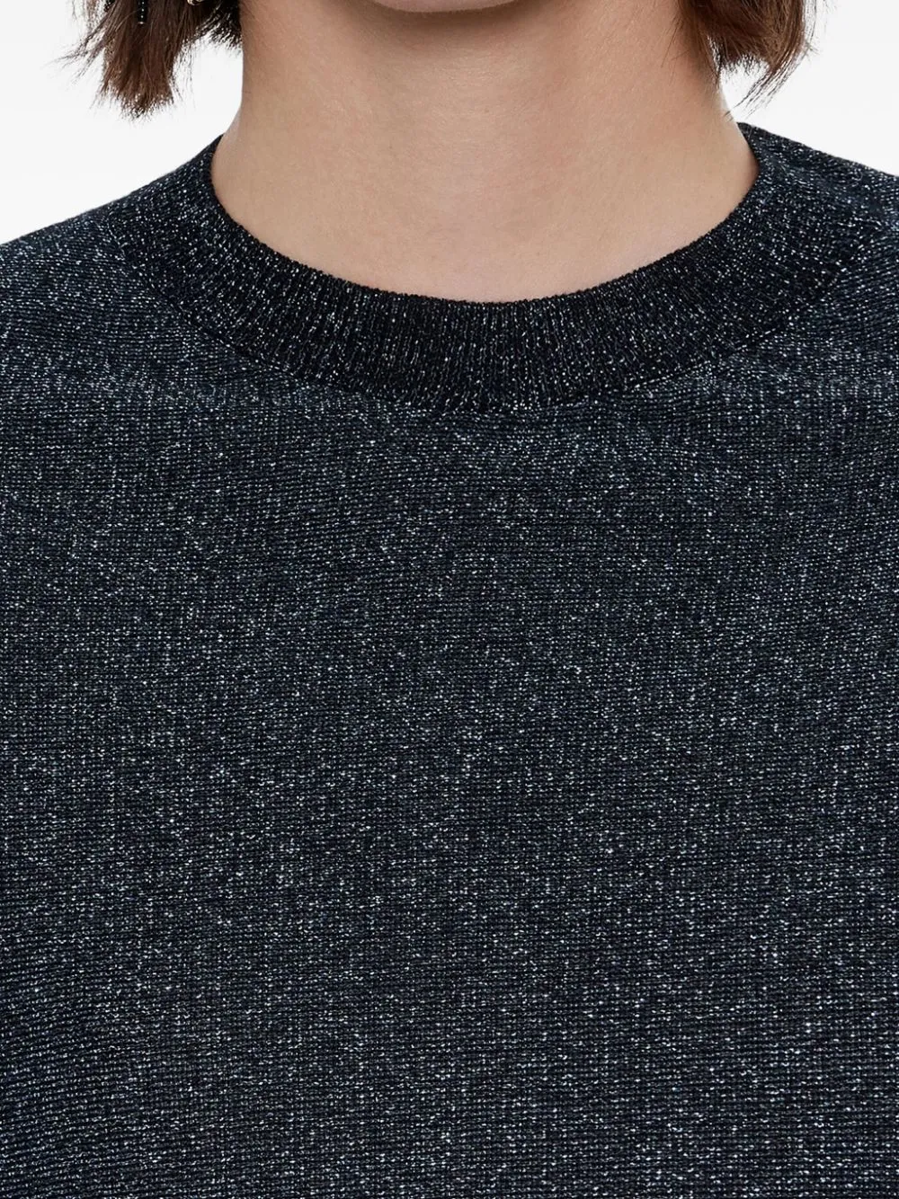 metallic-threading sweater