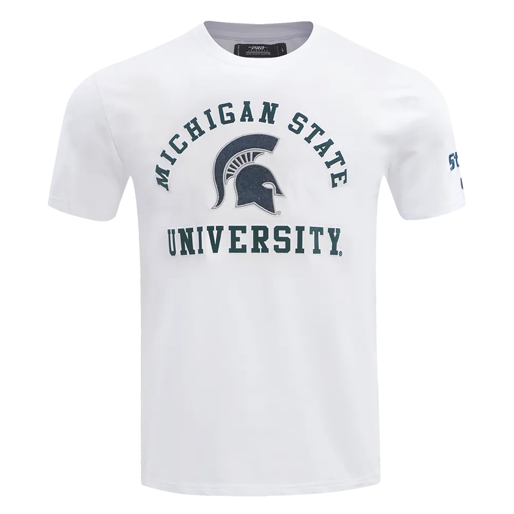 MICHIGAN STATE UNIVERSITY CLASSIC MEN'S STACKED LOGO TEE (WHITE)