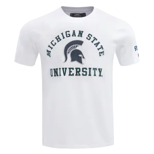 MICHIGAN STATE UNIVERSITY CLASSIC MEN'S STACKED LOGO TEE (WHITE)