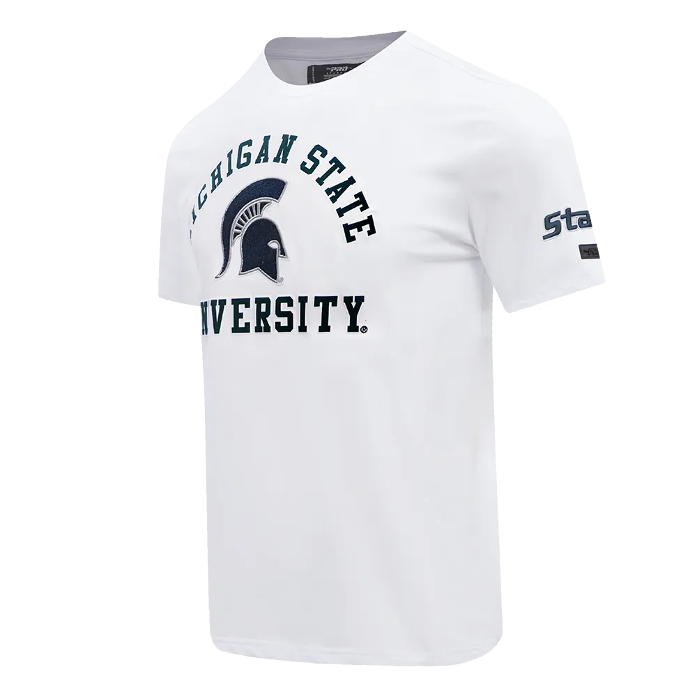 MICHIGAN STATE UNIVERSITY CLASSIC MEN'S STACKED LOGO TEE (WHITE)