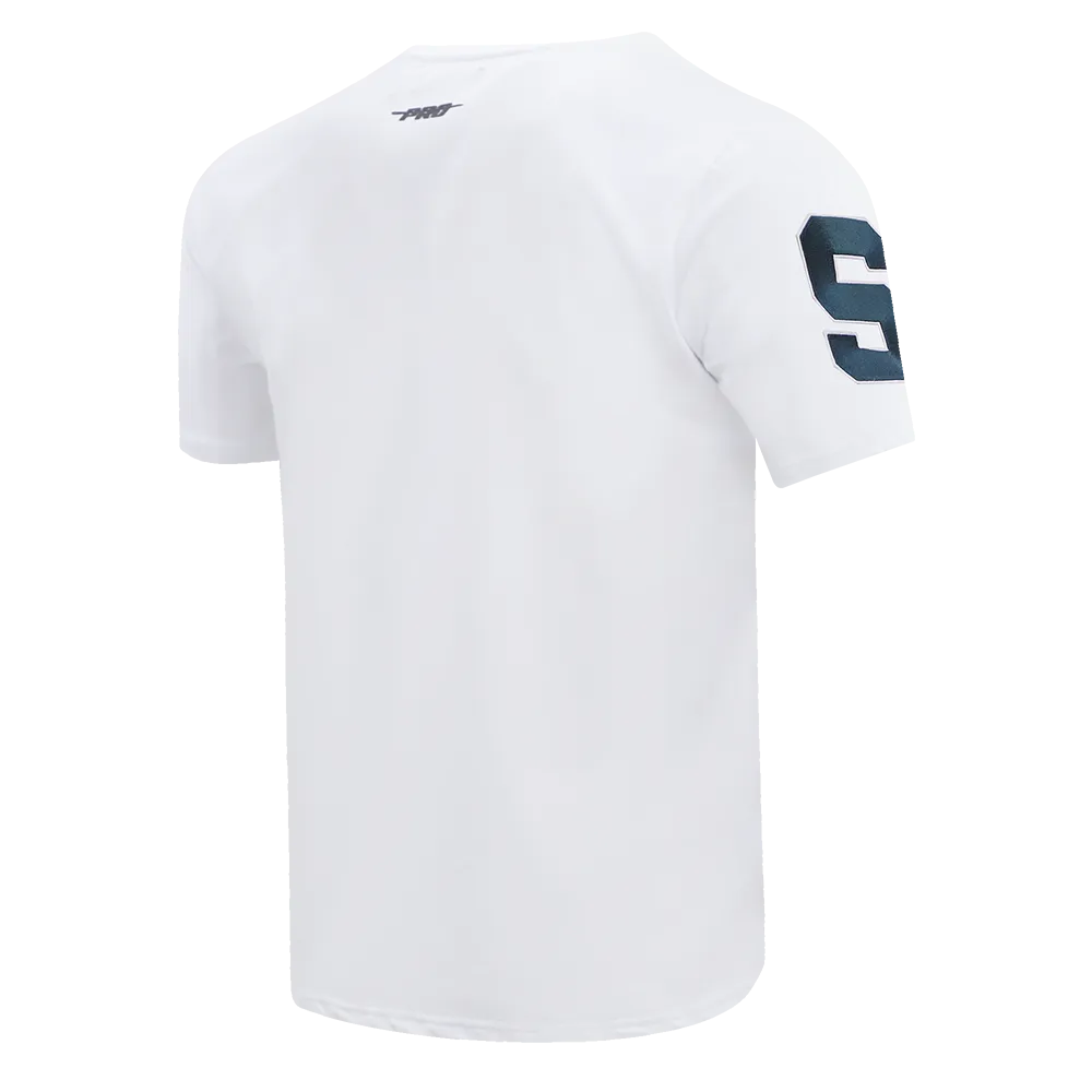 MICHIGAN STATE UNIVERSITY CLASSIC MEN'S STACKED LOGO TEE (WHITE)