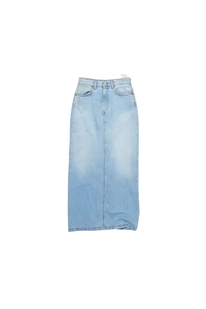 Mid-Length Denim Skirt