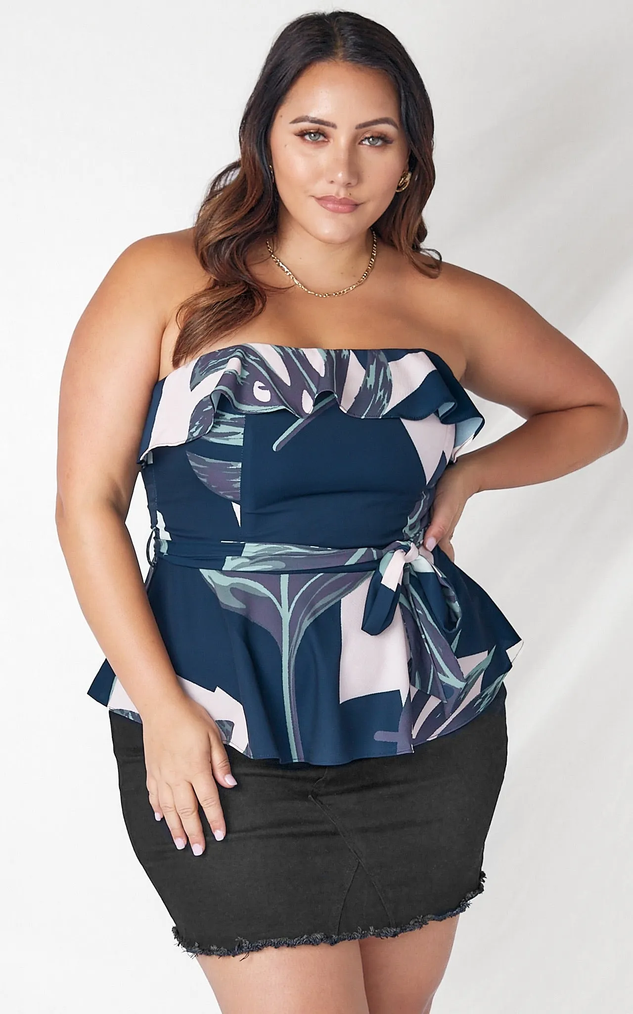 Mika Top - Navy Print