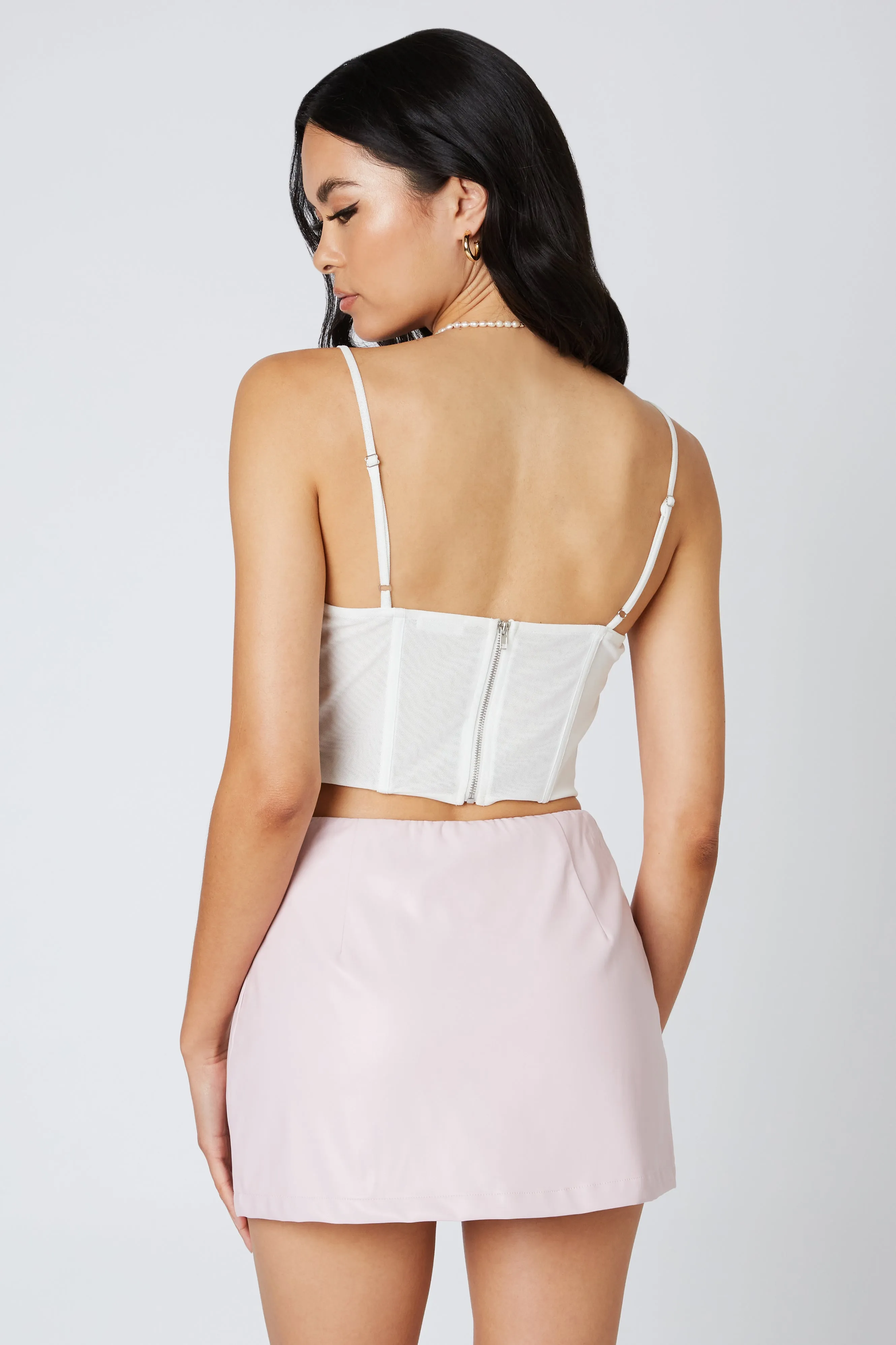Mini Rosette Mesh Corset