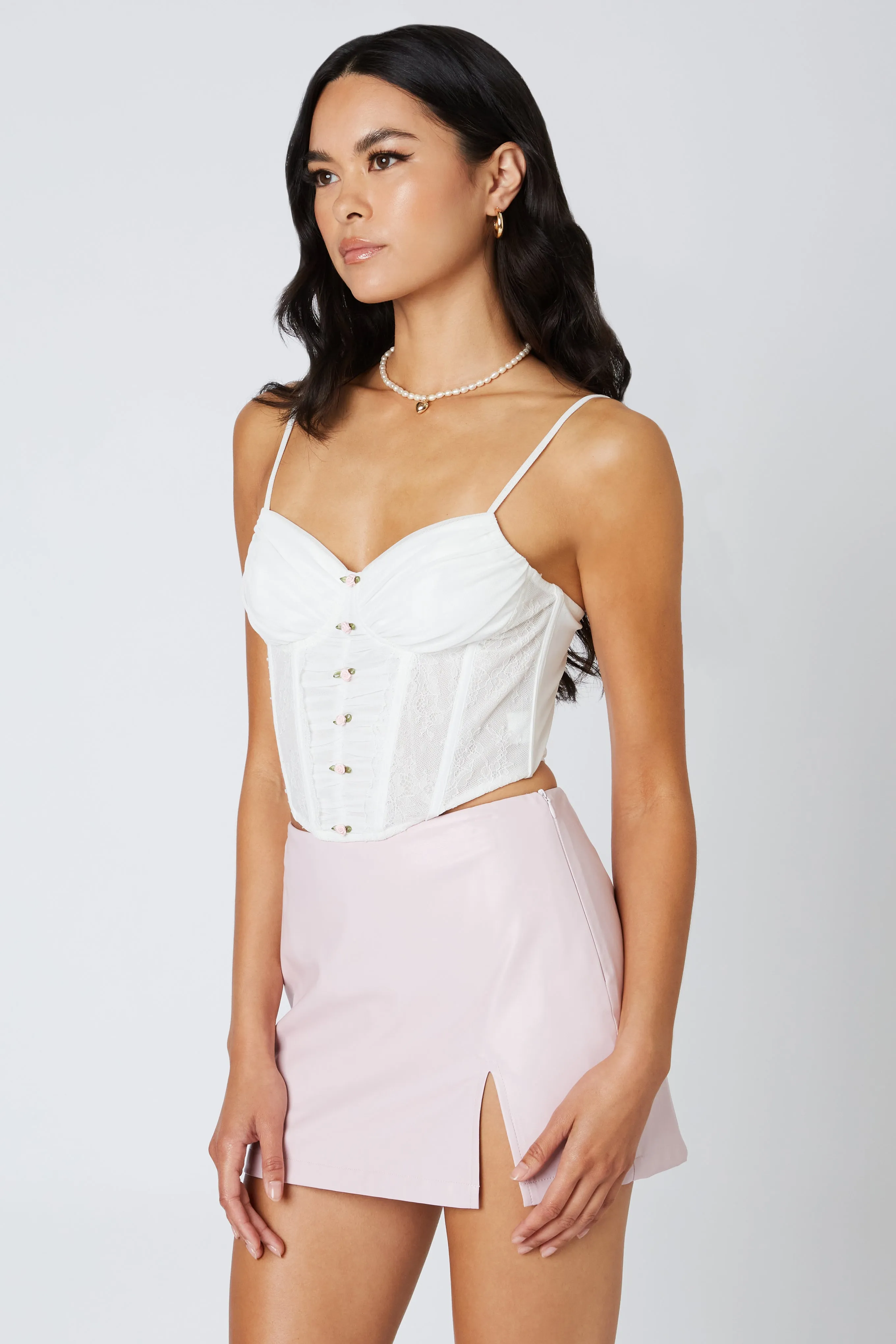 Mini Rosette Mesh Corset