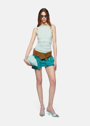 Mini Skirt Marble Wash Light Canvas / Green
