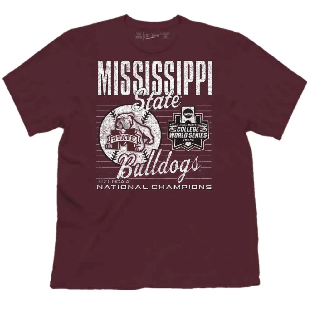 Mississippi State Bulldogs 2021 College World Series Champions Maroon T-Shirt