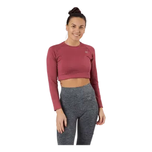 Molly Seamless LS Crop Top Pink