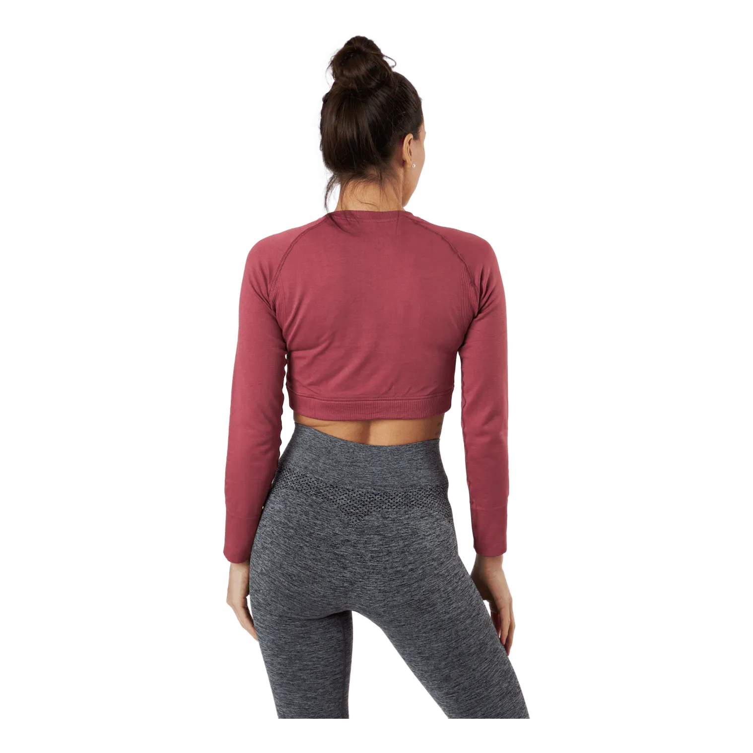 Molly Seamless LS Crop Top Pink