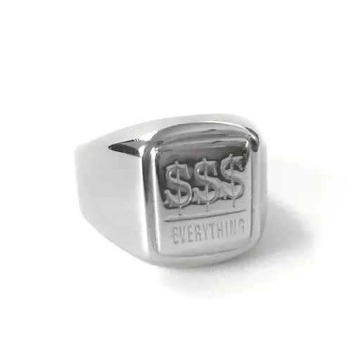 Money Over Everything Silver Ring