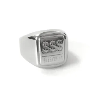 Money Over Everything Silver Ring