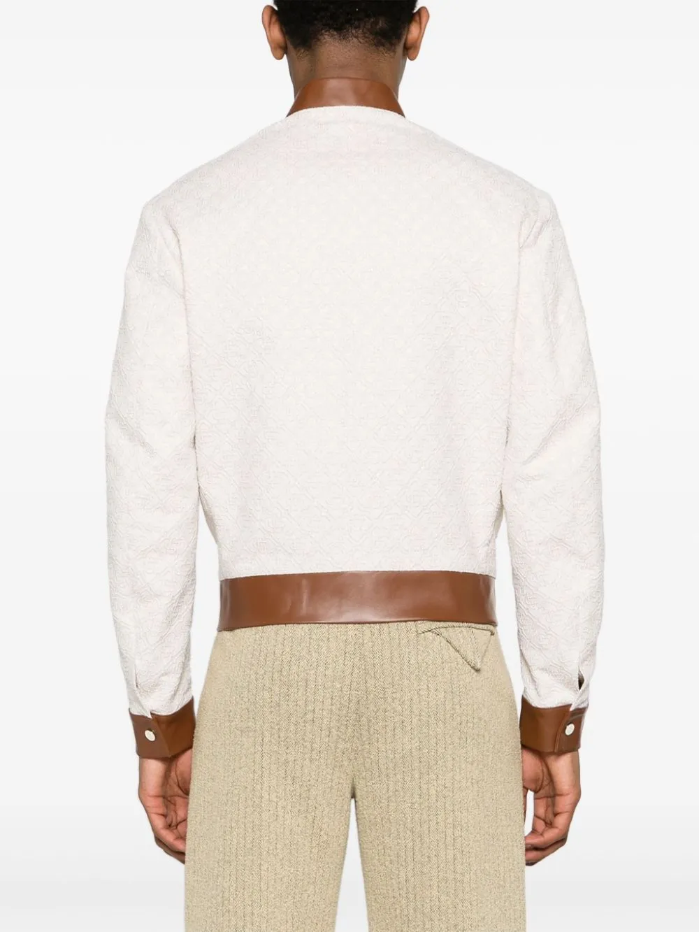 monogram-jacquard bomber jacket