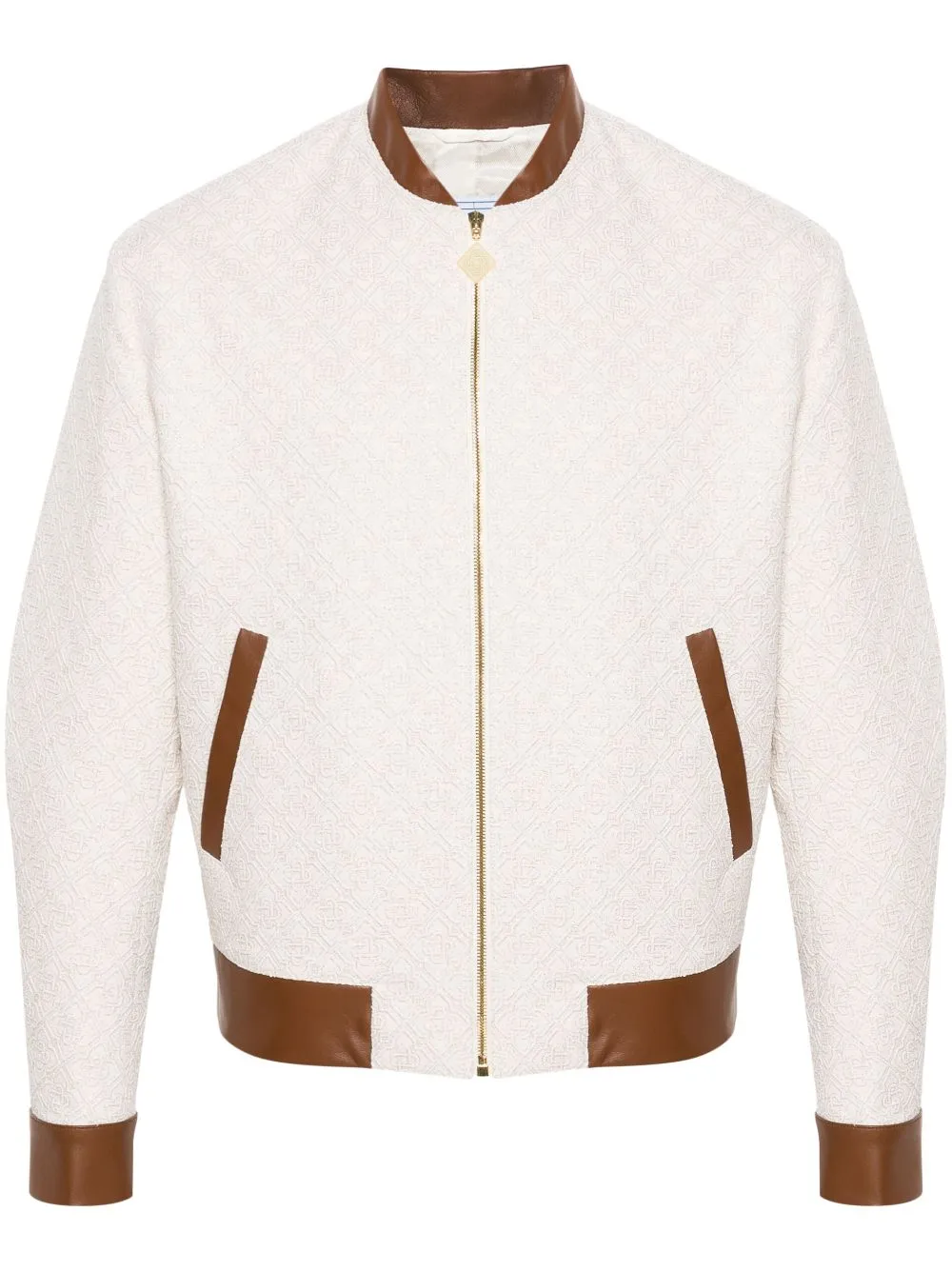 monogram-jacquard bomber jacket