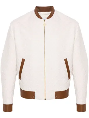 monogram-jacquard bomber jacket
