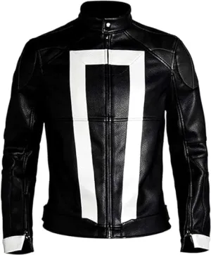 Multi-Functional Motocross Urban Chic Sheepskin Motorcycle Jacket with Trendy Monochrome Biker Aesthetic