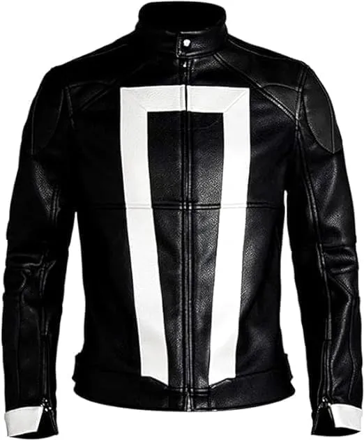 Multi-Functional Motocross Urban Chic Sheepskin Motorcycle Jacket with Trendy Monochrome Biker Aesthetic
