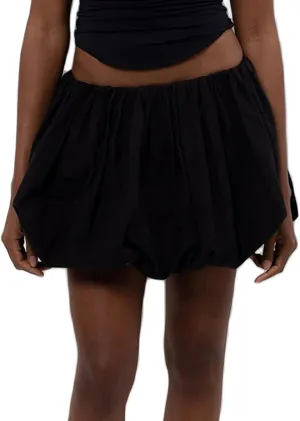 Multitrust Women Y2K Puffy Mini Bubble Skirts Ruffle Hem High Waisted Short Skirts Flared Balloon A Line Skirt Streetwear
