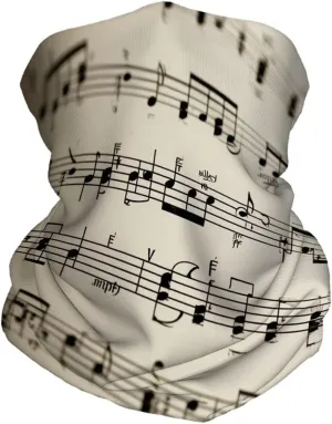 Music Notes Musical Lines Dynamic Marks Clefs Classical Monochrome,Bandana Neck Gaiter Soft Face Cover Neck Warmer Tube Half Face Mask Scarf Balaclava