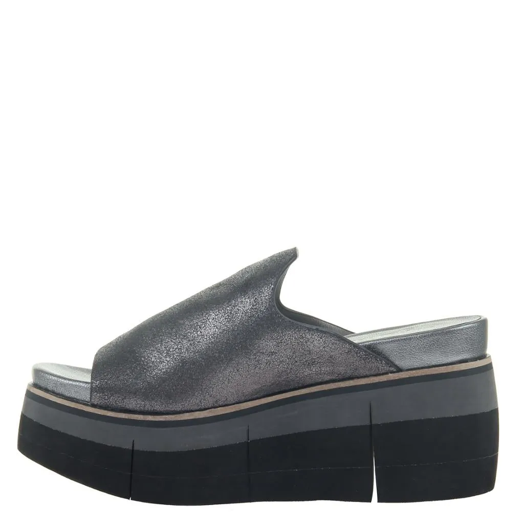 NAKED FEET - FLOW in PEWTER Wedge Sandals