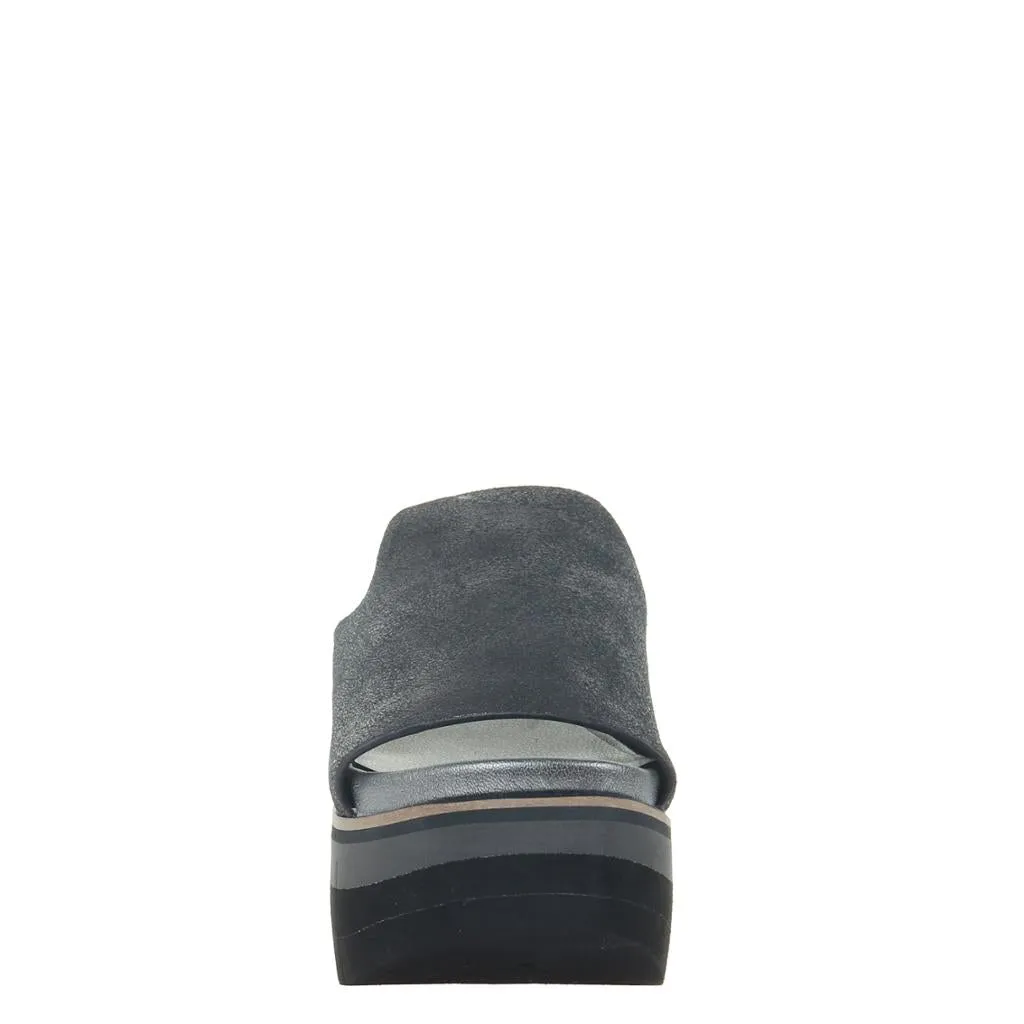 NAKED FEET - FLOW in PEWTER Wedge Sandals